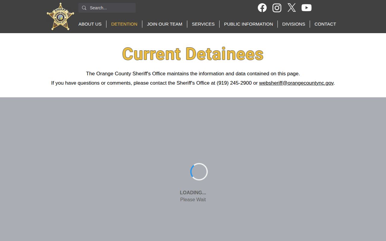 Orange County current detainees report without 24-hour release fields