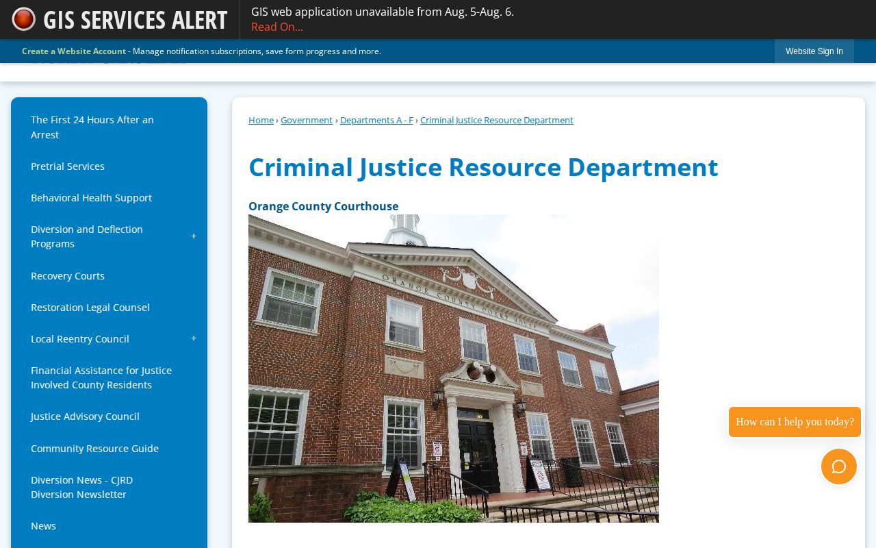 Orange County Detention Center release contact and justice resources