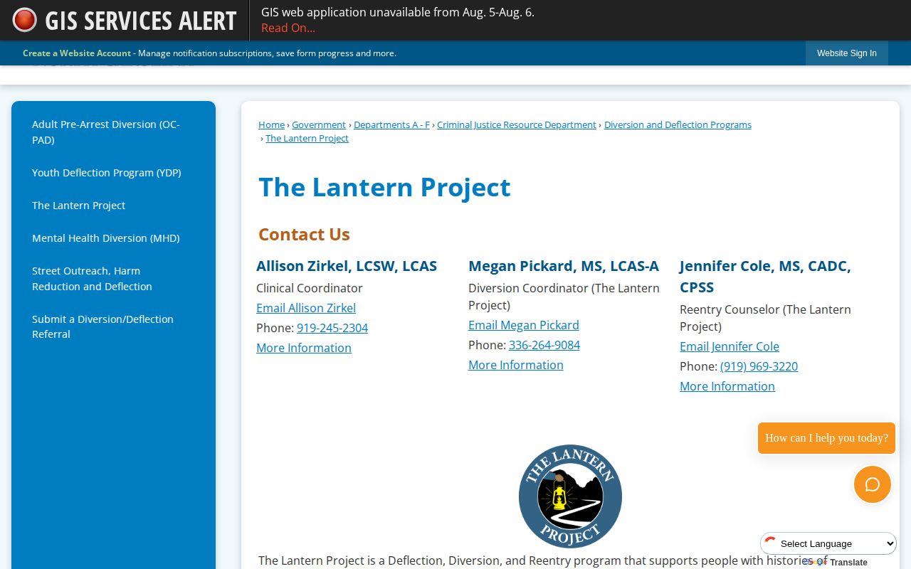 Orange County Lantern Project post-release reentry services